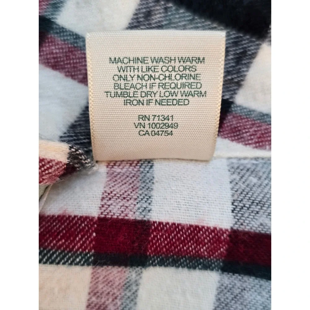 LL Bean Mens Large Plaid Flannel Robe Cotton Tartan Loungewear Classic Preppy